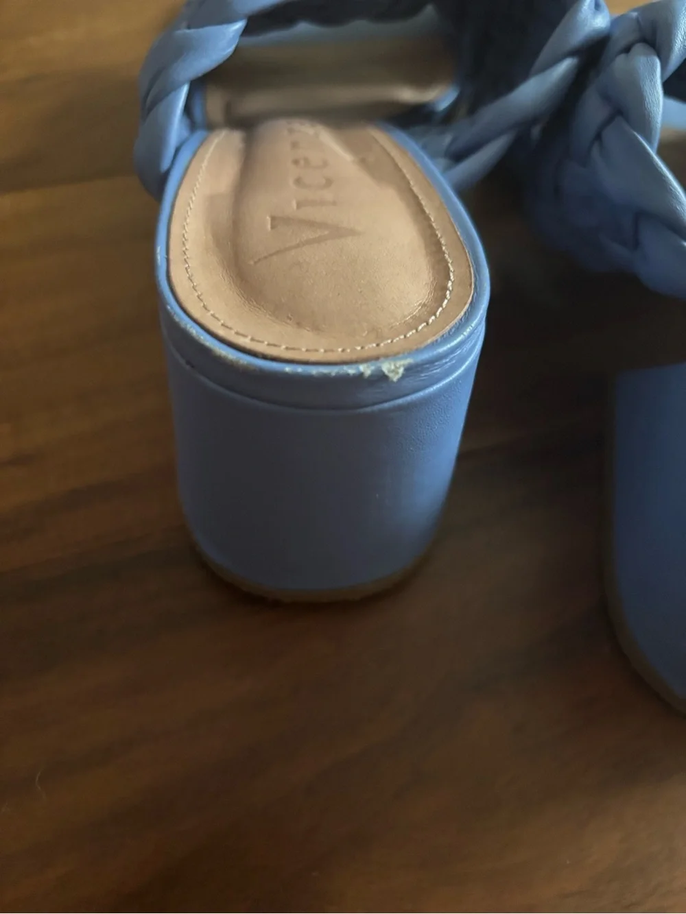 Vicenza Blue Braided Leather Slide Sandals-8.5
